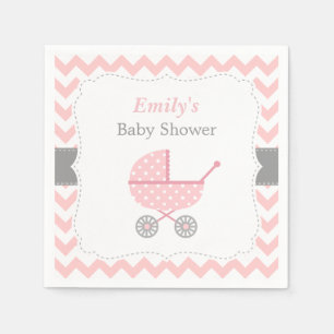 Serviette En Papier Poussette rose Chevron Baby Girl Douche serviettes