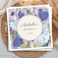Poussière de lilas bleu aquarelle florale Annivers