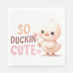 SERVIETTE EN PAPIER POUSSIN BÉBÉ PASTEL AQUARELLE MIGNON