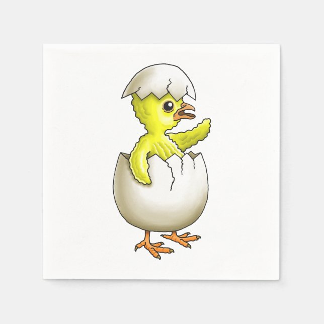 Serviette En Papier Poussin de Pâques éclos (Devant)
