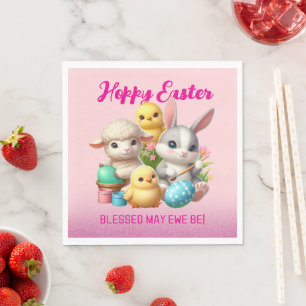 Serviette En Papier Poussins De Pâques Mignonnes Poussins De Pâques Po