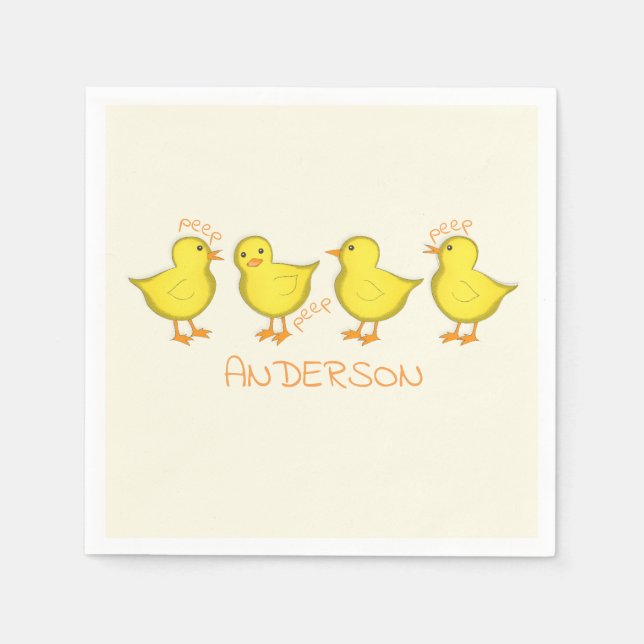 Serviette En Papier Poussins Papier à Cocktail standard serviettes (Devant)