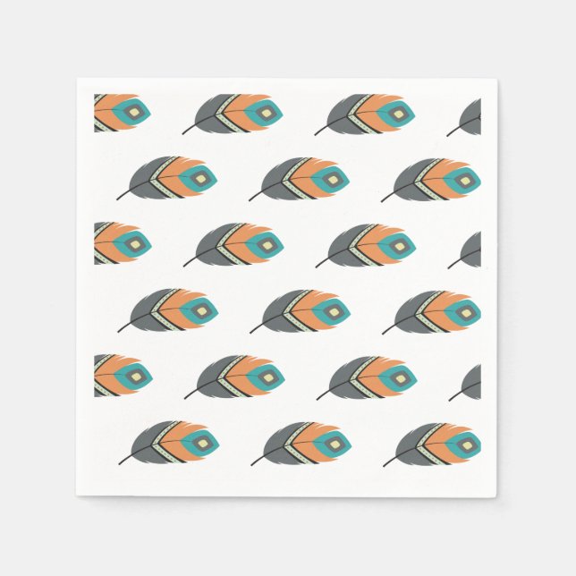 SERVIETTE EN PAPIER POW WOW TRIBAL PARTY NAPKINS (Devant)