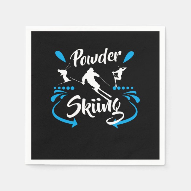 Serviette En Papier Powder Skiing Skiing Snow Cool Winter Sports Gift (Devant)