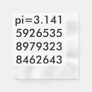 Serviette En Papier ppp Chiffres mathématiques Love pi= 3,14159 pi Jo