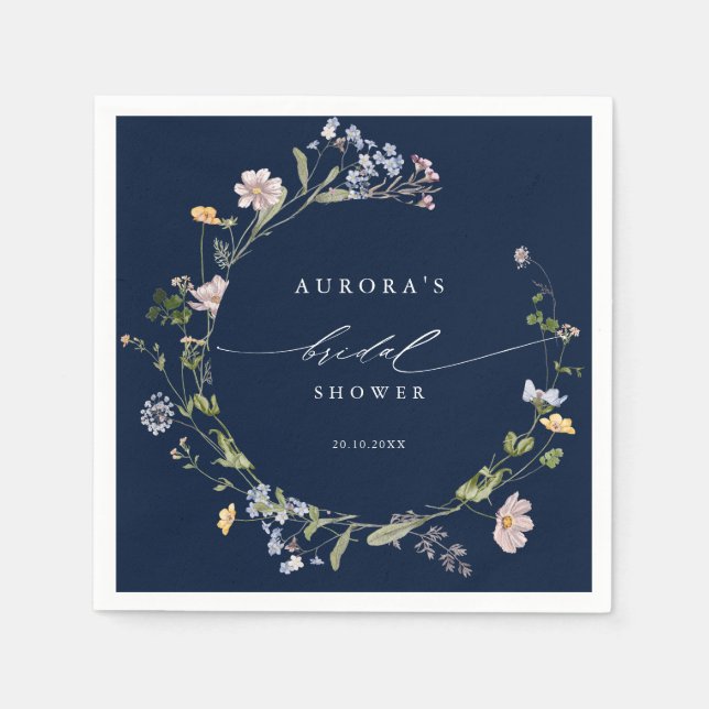 Serviette En Papier Prairie de fleurs sauvages printanières de la Mari (Devant)