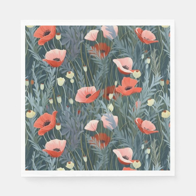 Serviette En Papier pré-été Red Poppy (Devant)