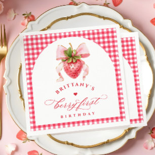 Serviette En Papier Premier Anniversaire Baie Rouge