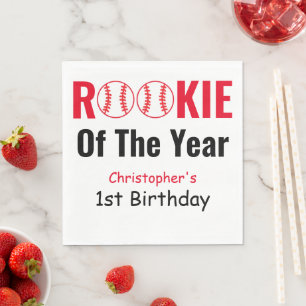 Serviette En Papier Premier anniversaire de baseball Rookie