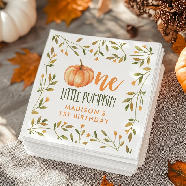 Serviette En Papier Premier Anniversaire de Bébé Une Petite Citrouille (Créateur téléchargé)