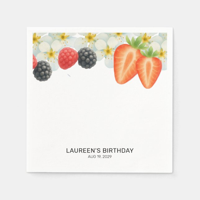Serviette En Papier Premier Anniversaire de Berry  (Devant)