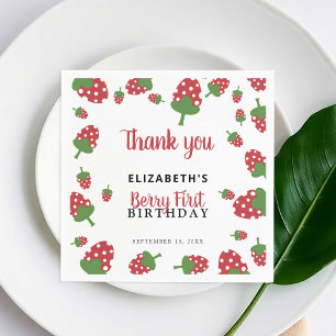 Serviette En Papier Premier anniversaire de Berry Mignonne Fille Frais
