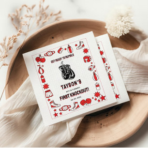 Serviette En Papier Premier Anniversaire de Boxe Knockout - Enfants Am