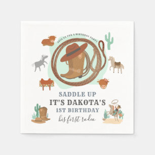 Serviette En Papier Premier anniversaire de Cowboy