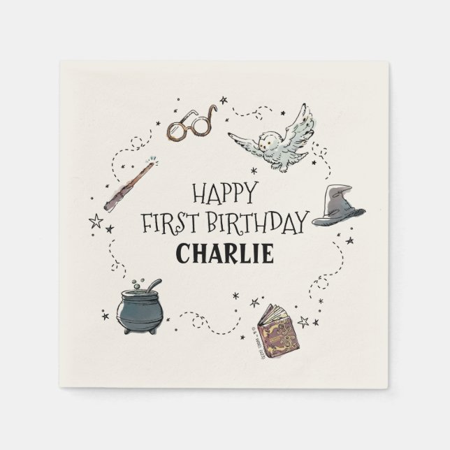 Serviette En Papier Premier Anniversaire de Harry Potter (Devant)