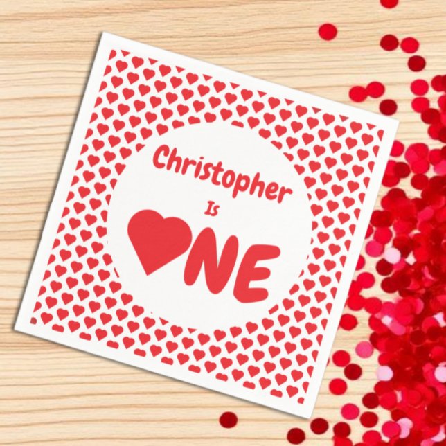 Serviette En Papier Premier anniversaire de Heart (Créateur téléchargé)