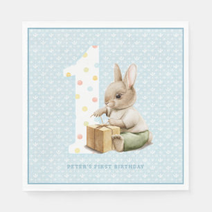 Serviette En Papier Premier anniversaire de la mignonne Bunny