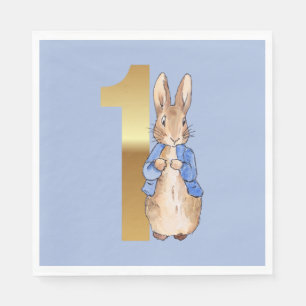 Serviette En Papier Premier anniversaire de lapin classique