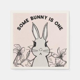 Serviette En Papier Premier anniversaire du Bunny de printemps