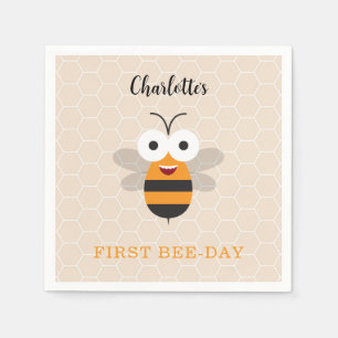 Serviette En Papier Premier anniversaire d'une fille 1er Bee-Day Migno