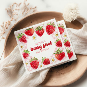 Serviette En Papier Premier anniversaire Strawberry Berry