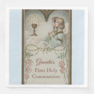 Serviette En Papier Premier calice d'anges de sainte communion