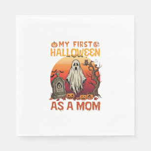 Serviette En Papier Premier Fantôme de Maman Halloween Pierre Tombale