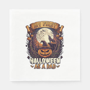 Serviette En Papier Premier Halloween en tant que papa citrouille loup