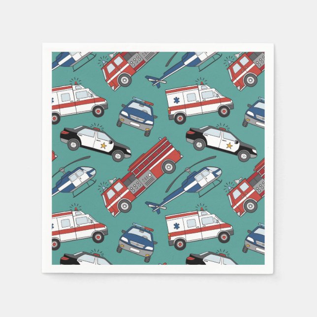 Serviette En Papier Premier intervenant Médicale d'urgence Anniversair (Devant)