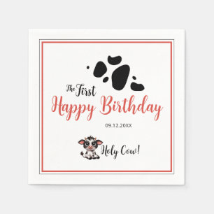Serviette En Papier Premier Joyeux anniversaire simple