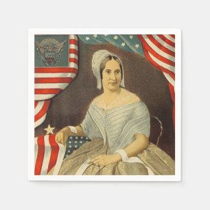 Serviette En Papier Premier portrait vintage USA de drapeau américain