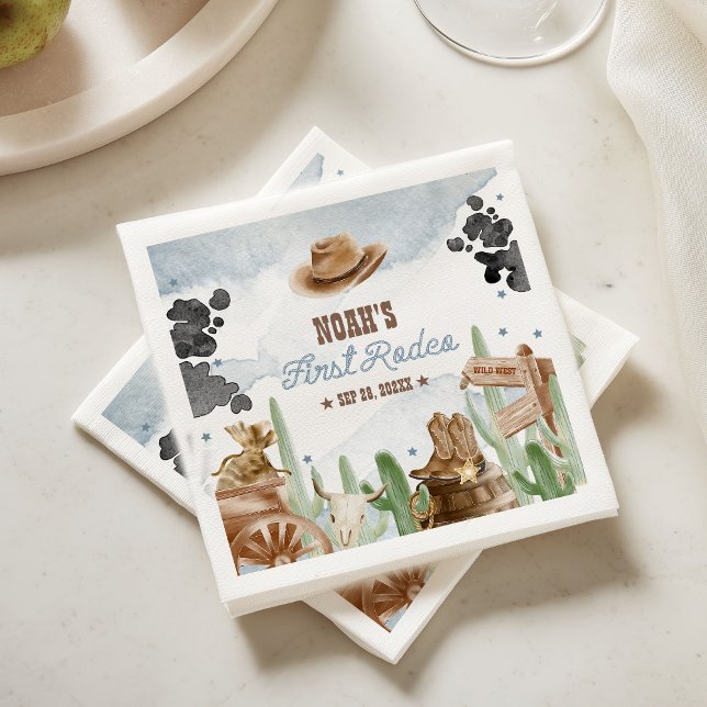 Serviette En Papier Premier Rodéo 1er Anniversaire Rustique Far West (Créateur téléchargé)