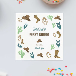 Serviette En Papier Premier Rodéo Anniversaire 1er Cowboy Ouest