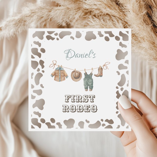 Serviette En Papier Premier Rodéo Cowboy Vêtements Garçon Anniversaire (Créateur téléchargé)