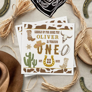 Serviette En Papier Premier Rodéo Fête d'anniversaire Cowboy Western G