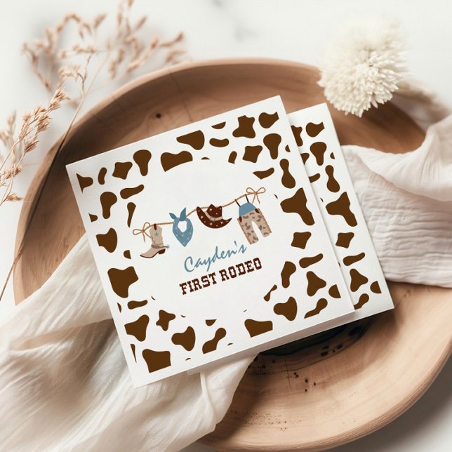 Serviette En Papier Premier Rodeo Western Cowboy 1er anniversaire (Créateur téléchargé)