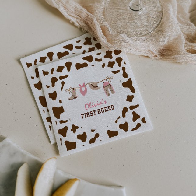 Serviette En Papier Premier Rodeo Western Cowboy 1er anniversaire (Créateur téléchargé)