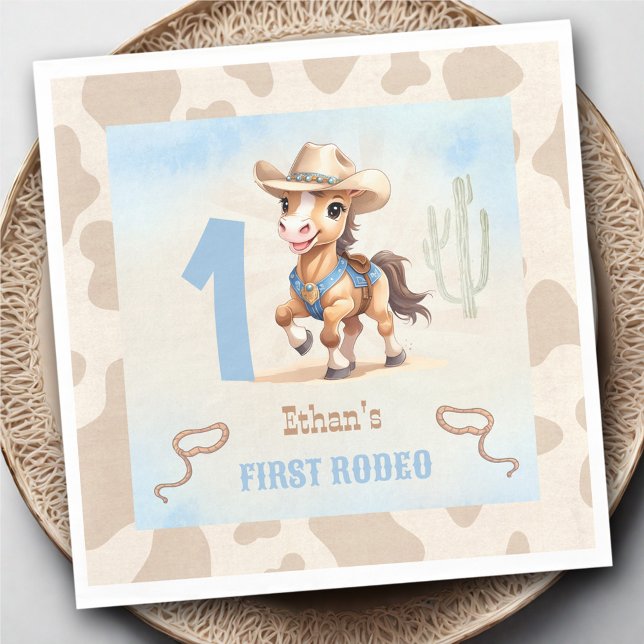 Serviette En Papier Premier Rodéo Western Cowboy Anniversaire Garçon N (First Rodeo Western Cowboy Birthday Boy Napkins)