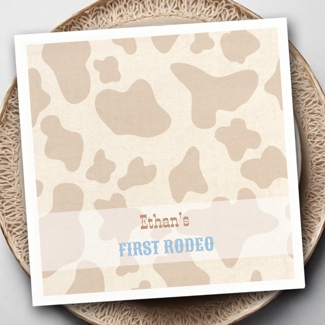Serviette En Papier Premier Rodéo Western Cowboy Cow Imprimer Nom Napl (First Rodeo Western Cowboy Cow Print Name Napkins)