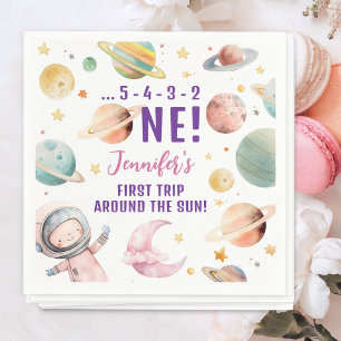 Serviette En Papier Premier Tour Autour du Soleil Fille Espace 1er Ann