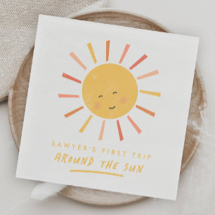 Serviette En Papier Premier voyage autour du Soleil 1er anniversaire