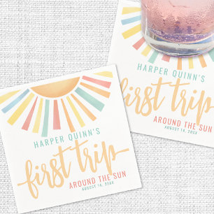 Serviette En Papier Premier Voyage Autour Du Soleil 1Er Anniversaire