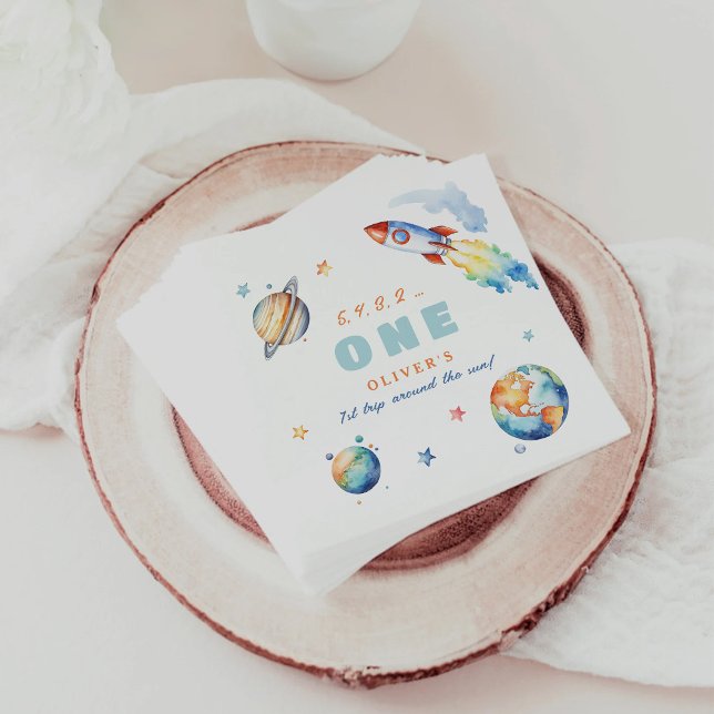 Serviette En Papier Premier voyage autour du soleil Anniversaire (Créateur téléchargé)
