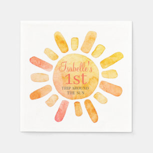 Serviette En Papier Premier Voyage Autour Du Soleil Premier Anniversai