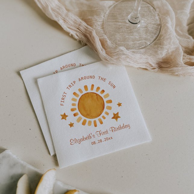 Serviette En Papier Premier Voyage Autour Du Soleil - Soleil 1Er Anniv (Créateur téléchargé)