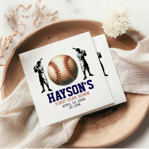 Serviette En Papier Première année de baseball bas 1ère fête d'anniver