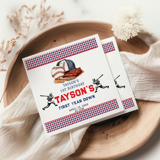 Serviette En Papier Première année de baseball bas 1ère fête d'anniver (Créateur téléchargé)