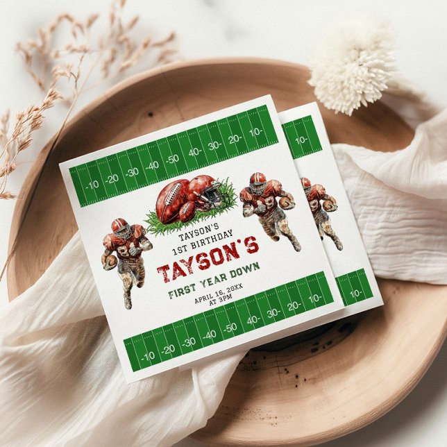 Serviette En Papier Première année de football bas 1er anniversaire fê (Créateur téléchargé)