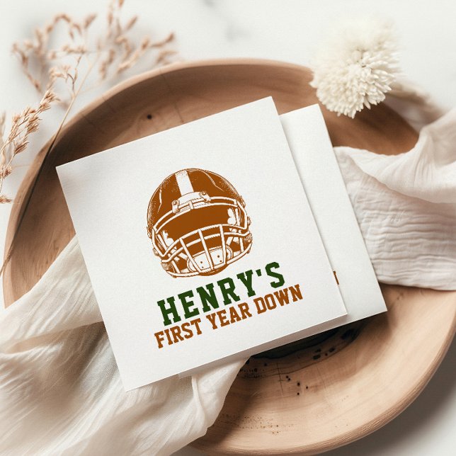Serviette En Papier Première année | Football 1er anniversaire (Créateur téléchargé)