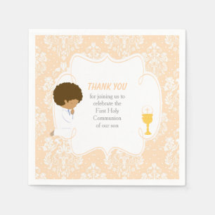 Serviette En Papier Première communion Afro-Américain Peach Damask